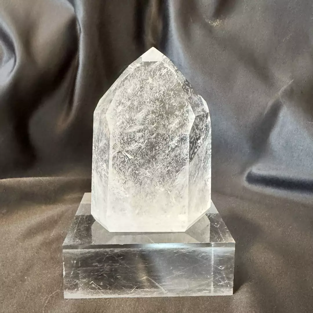 Clear Quartz Tower With Swirling Phantoms  - D thumbnail