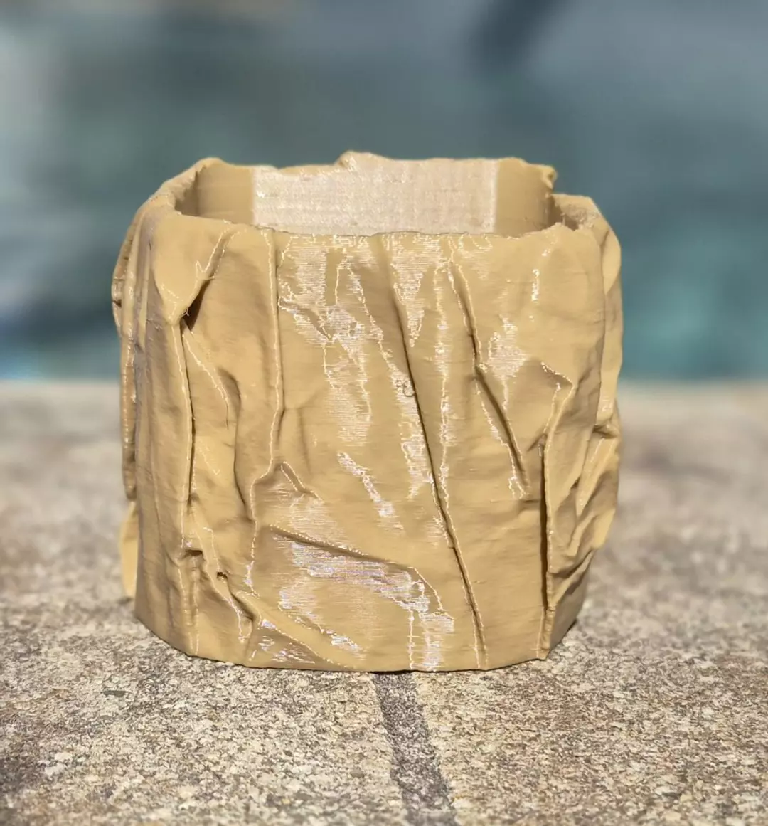 2.75" Crumpled Paper Bag Planter Plant Pot thumbnail