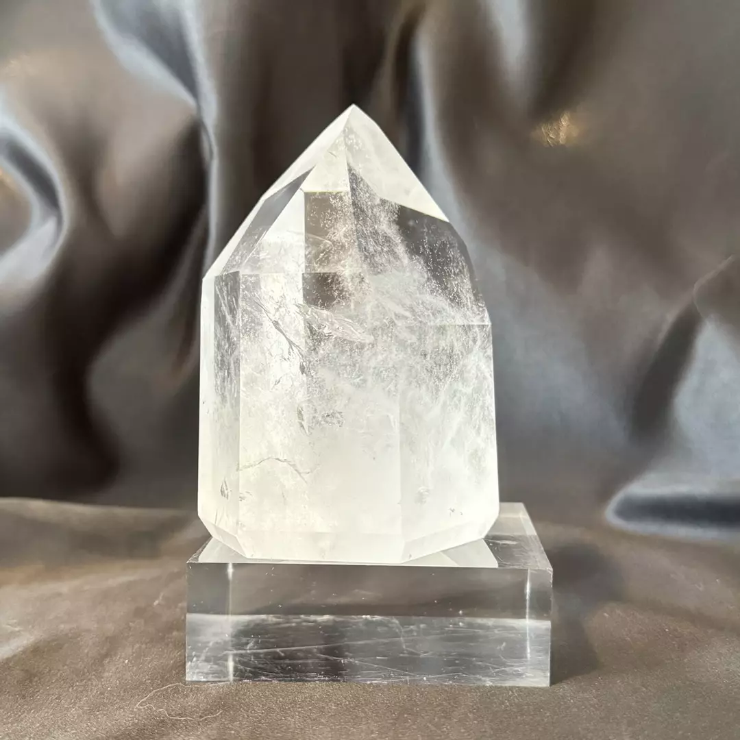 Clear Quartz Tower 4.5 Inches Tall and Chunky thumbnail