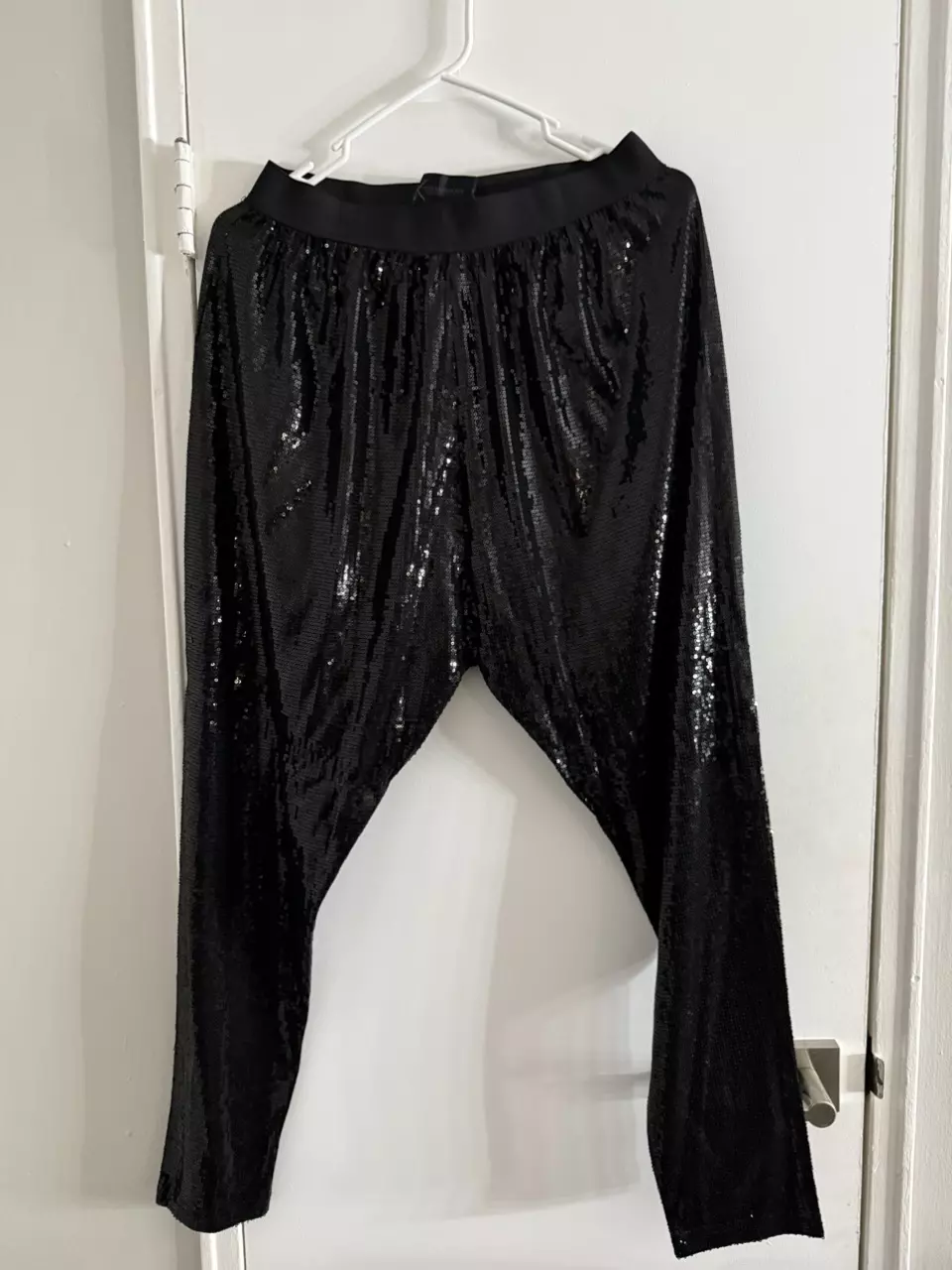 Kardashian Kollection Y2K Harem Sequin Pants Black Large Fall 2011 $99 thumbnail