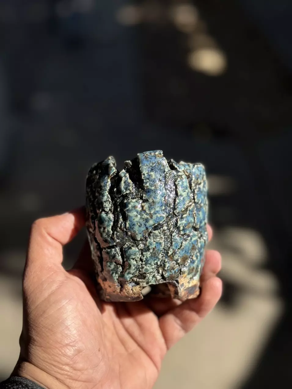 Blue Galaxy footed 3x3.25H thumbnail