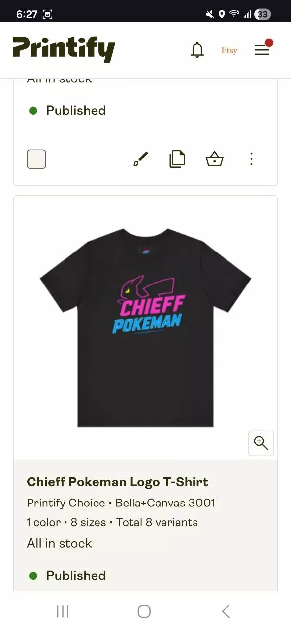 Chieff Pokeman T shirt thumbnail