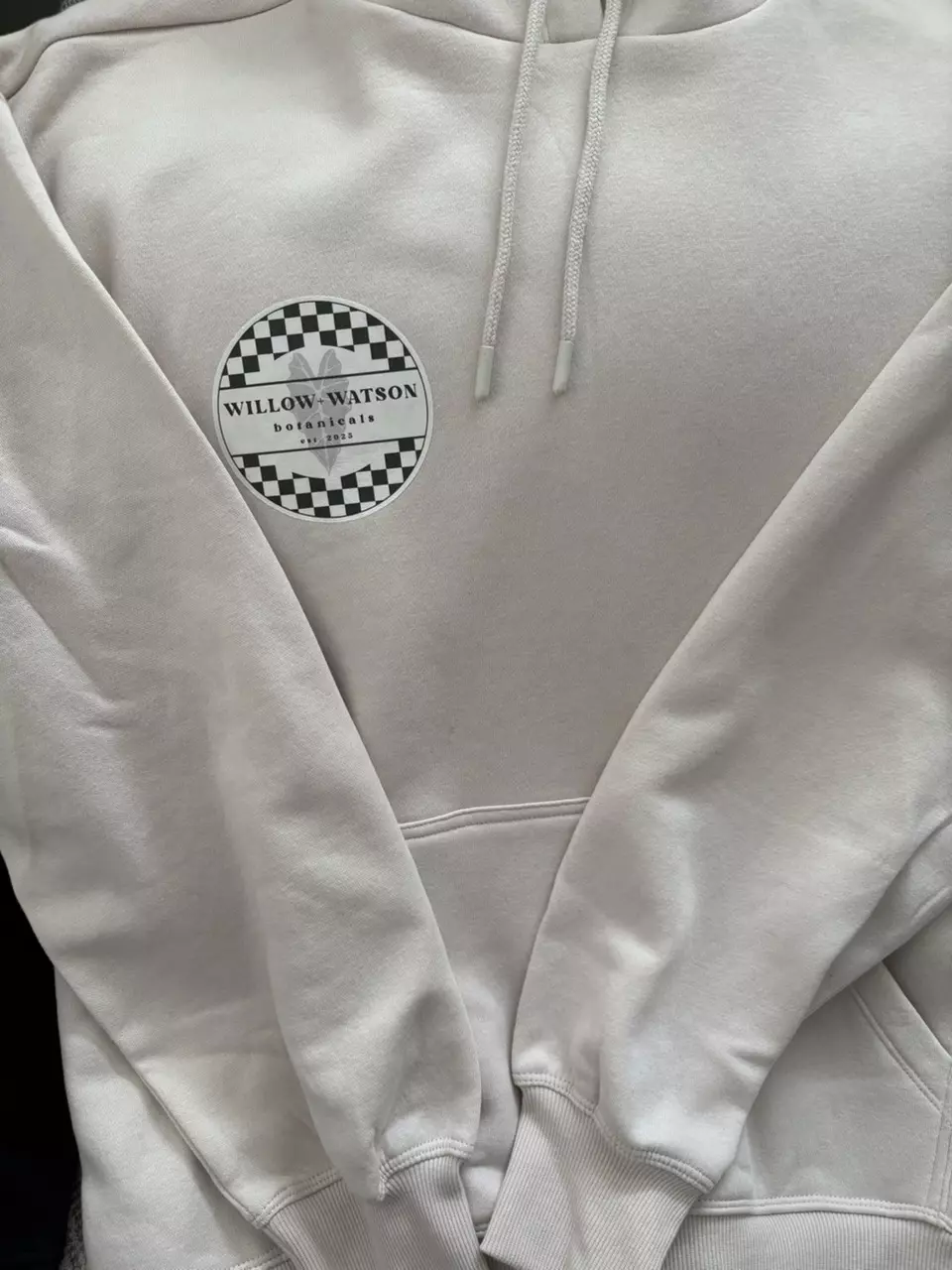 Alocasia hoodie women’s cut light pink/beige LARGE thumbnail