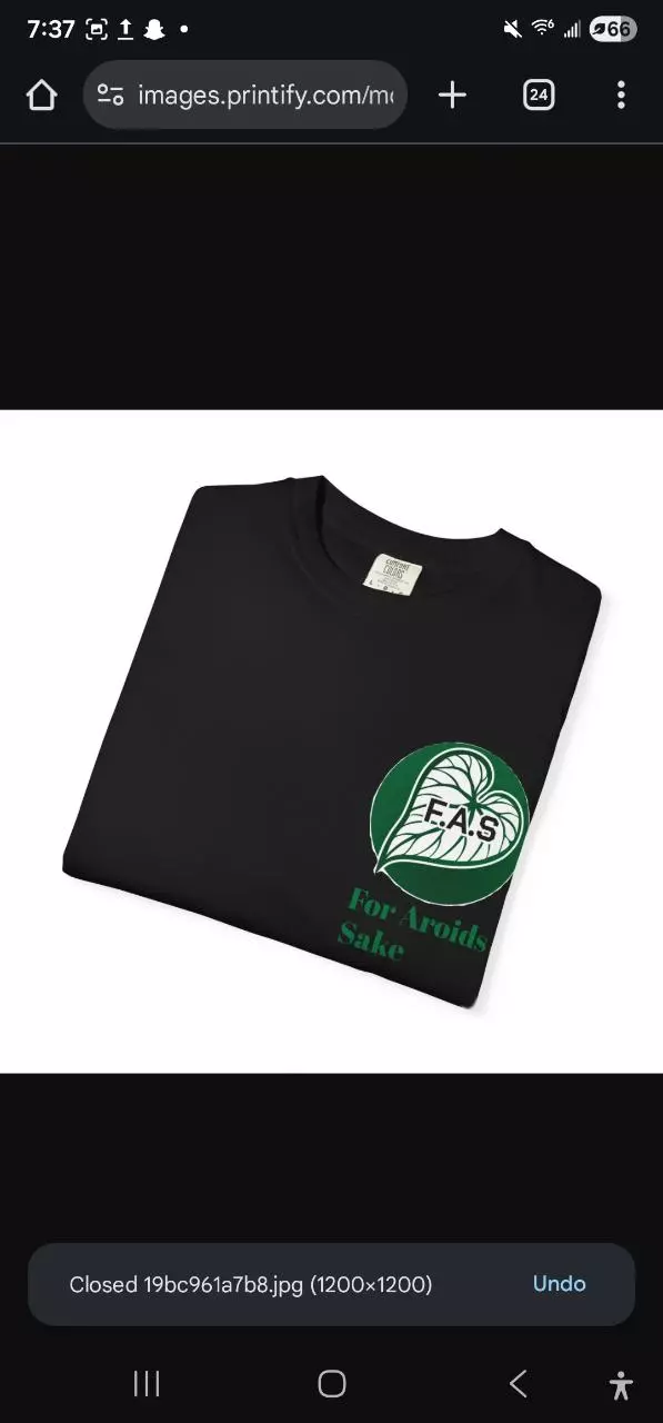 For aroids sake logo tee all sizes put size in note thumbnail