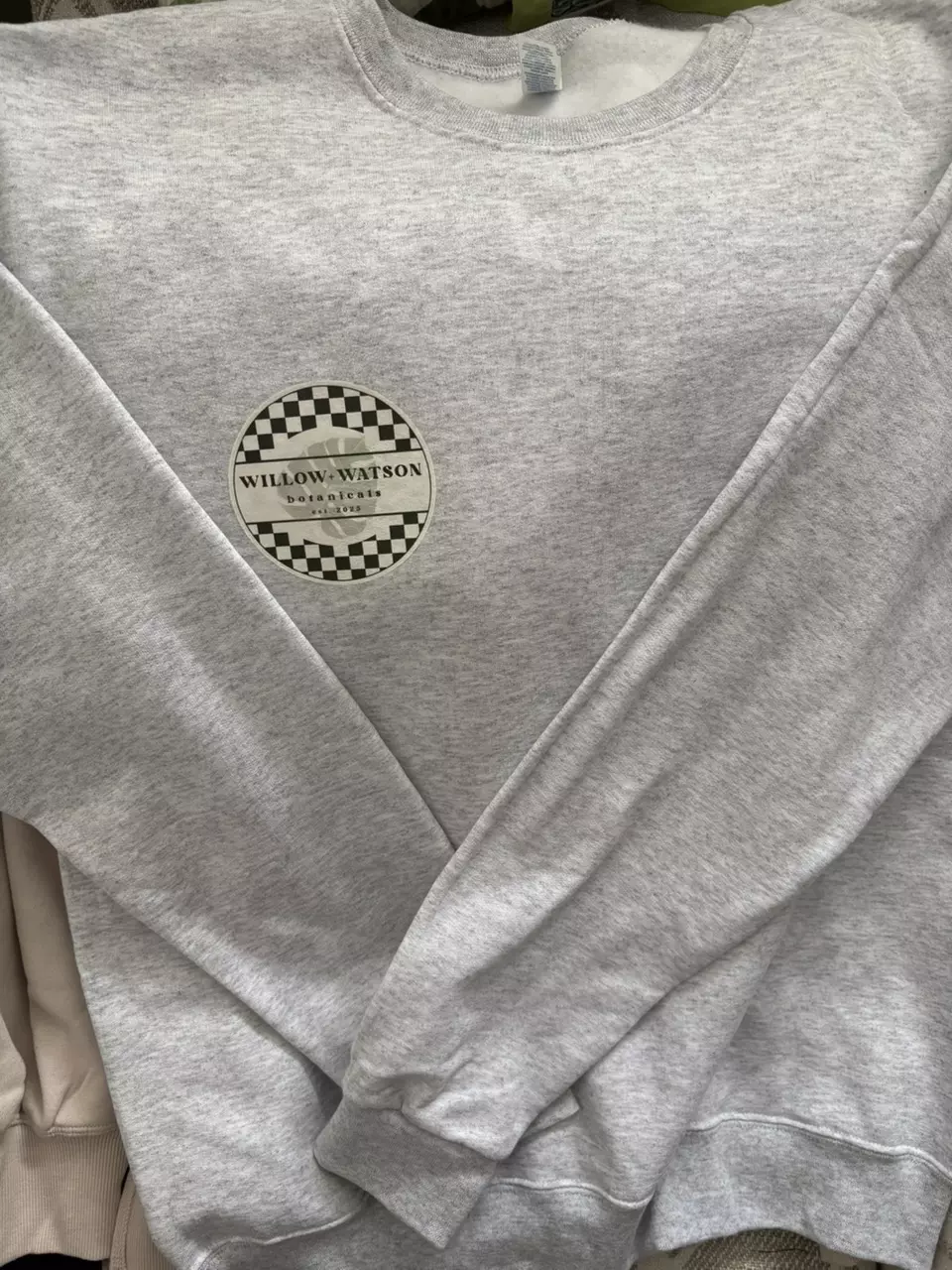 Monstera Logo front and back crewneck sport grey LARGE thumbnail