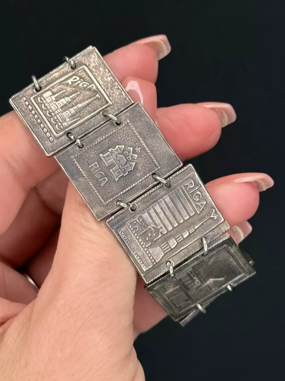 HEAVY STERLING SILVER BRACELET • vintage thumbnail