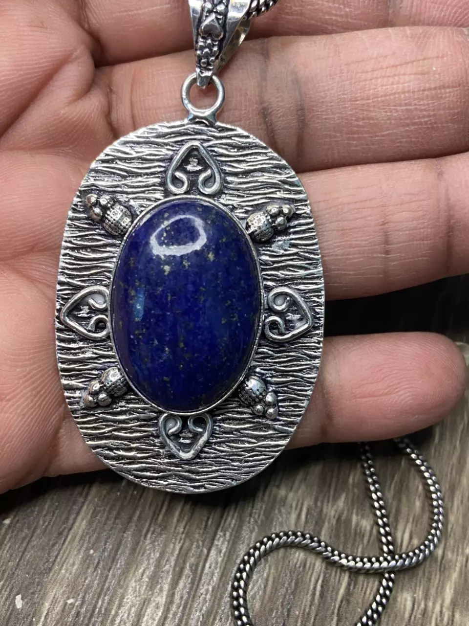 Lapis Lazuli Pendant & Necklace  Silver thumbnail