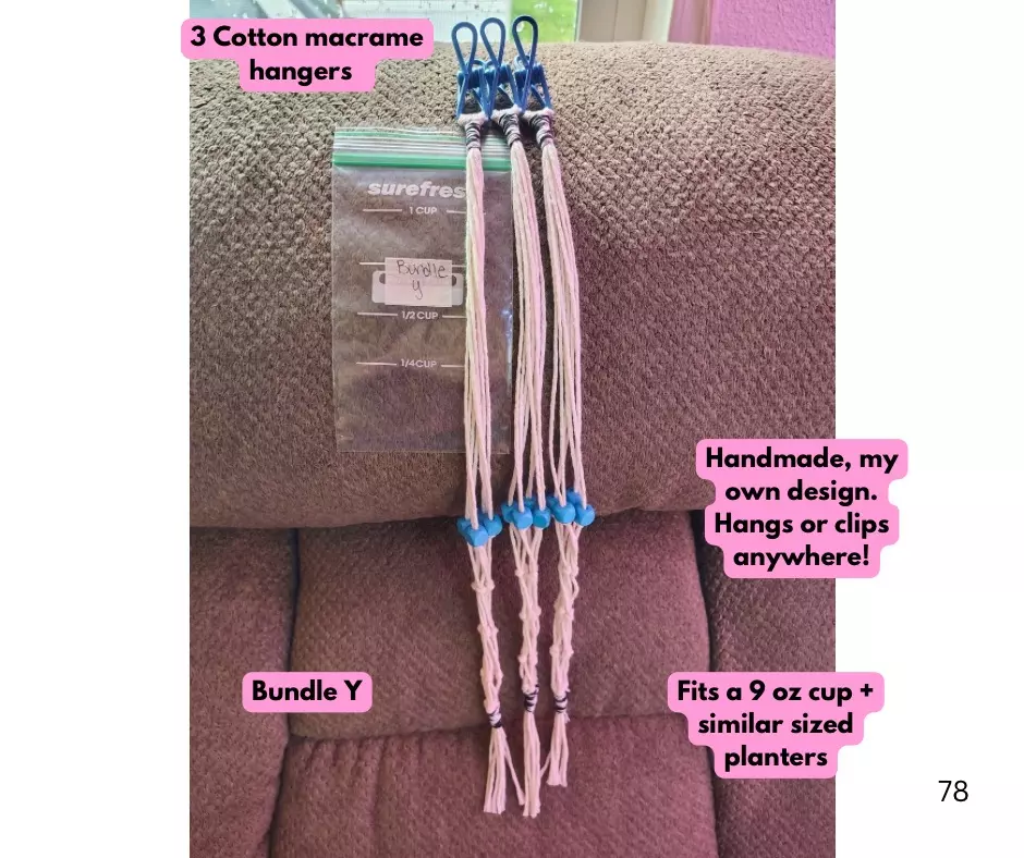 3 pack mini macrame hangers thumbnail