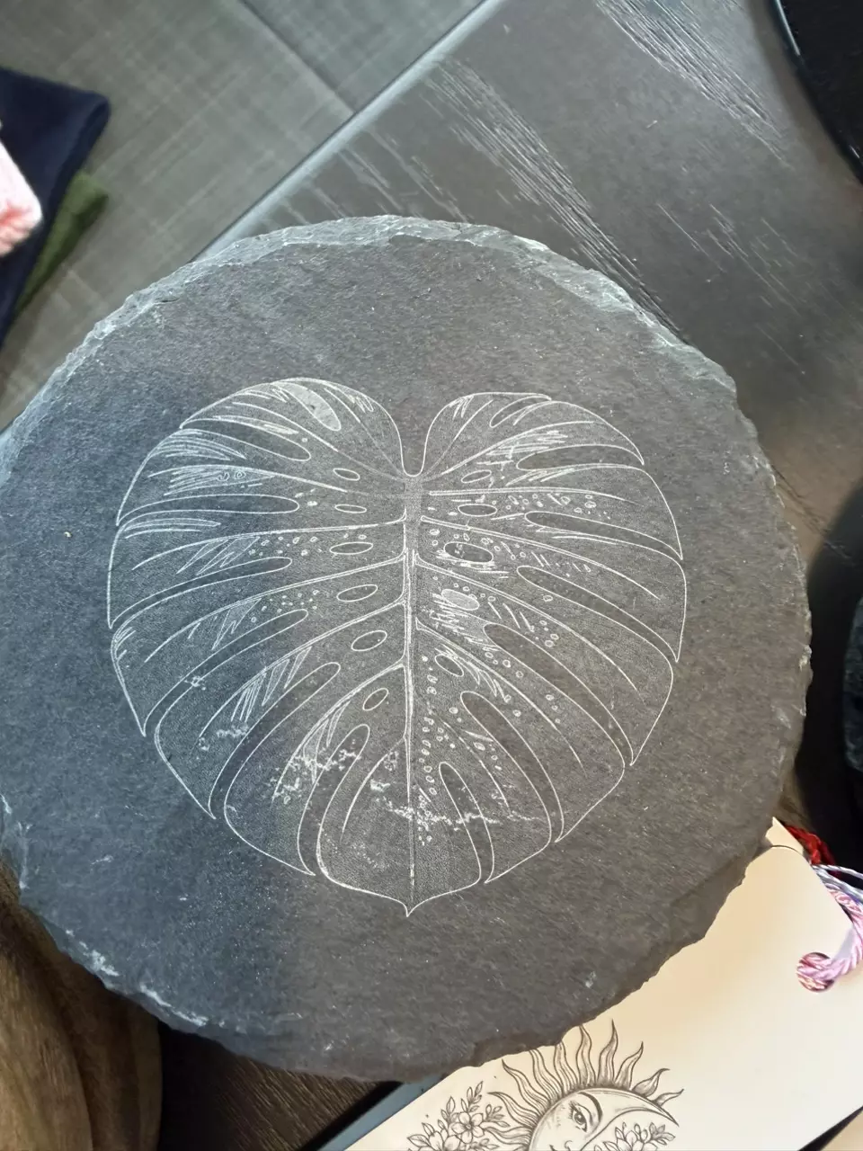 Monstera Slate Coaster. set of 4 thumbnail