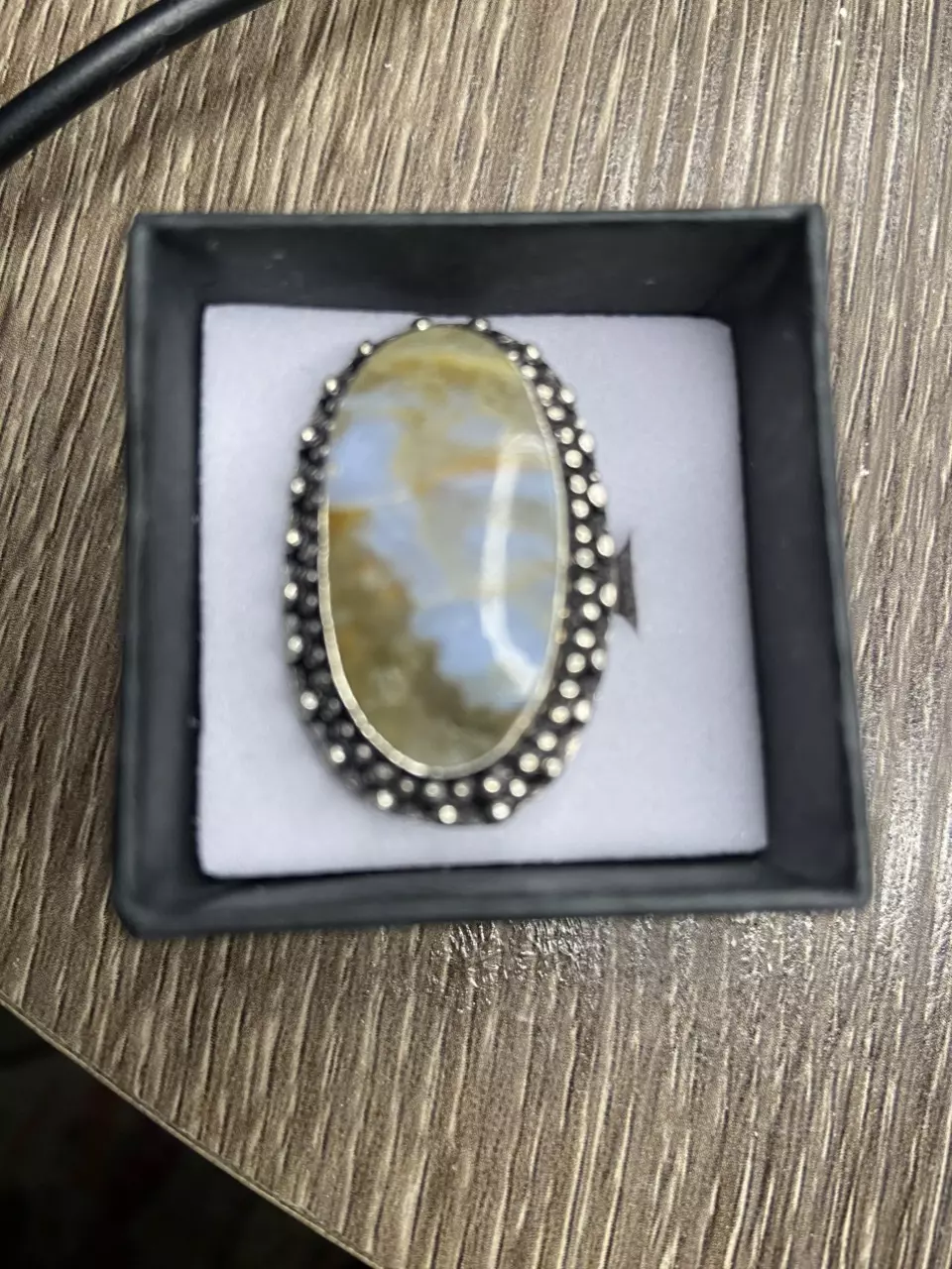 Blue Chalcedony Silver 925 Ring Size  6.75 thumbnail