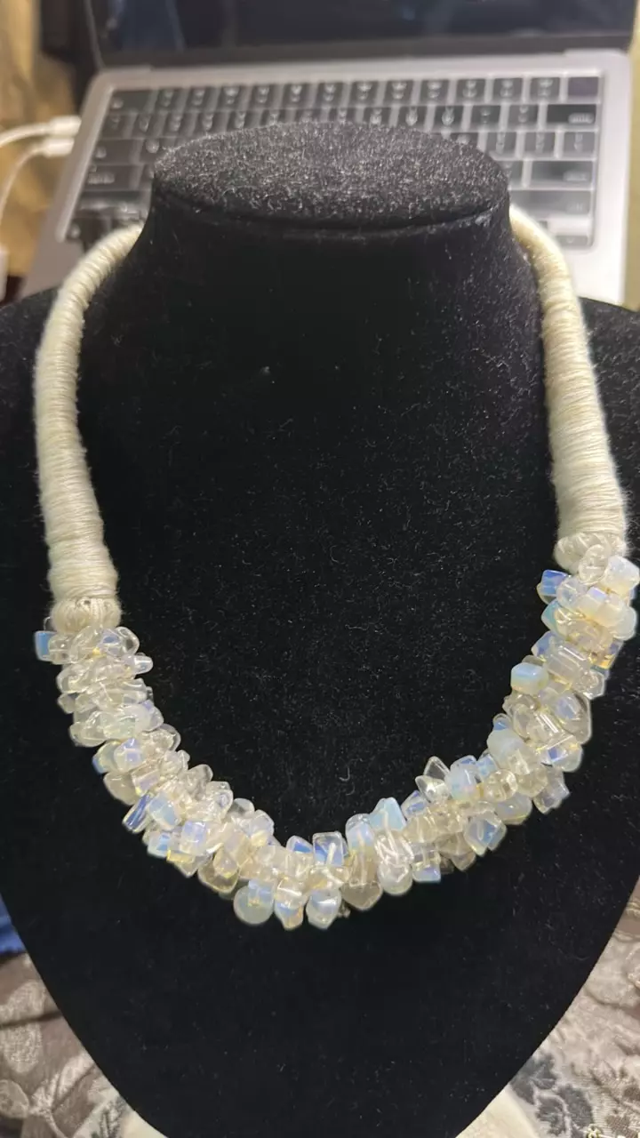 Opalite statement necklace (handmade) thumbnail