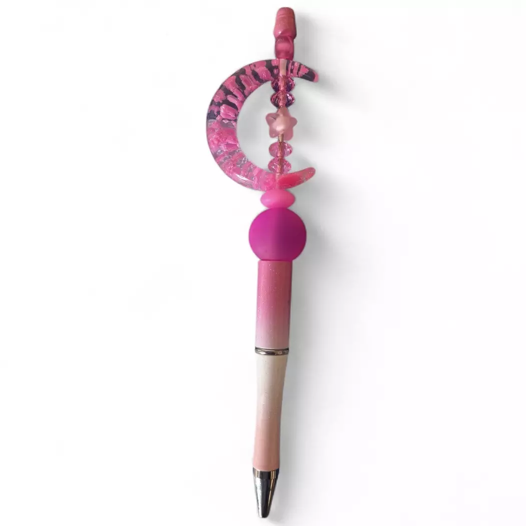 Pink Half Moon Beaded Pen thumbnail