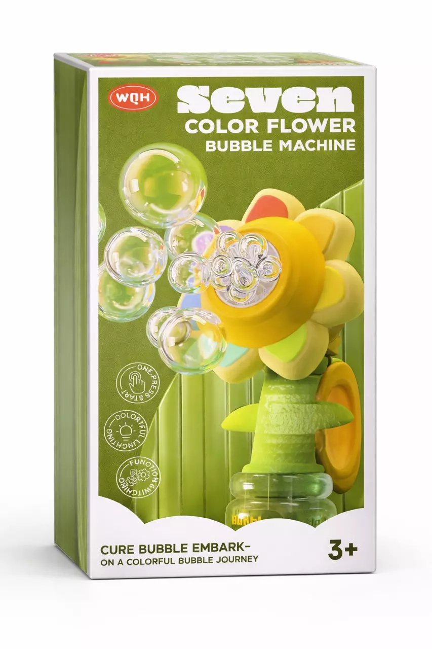 Seven-Color LED Flower Bubble Maker - New thumbnail