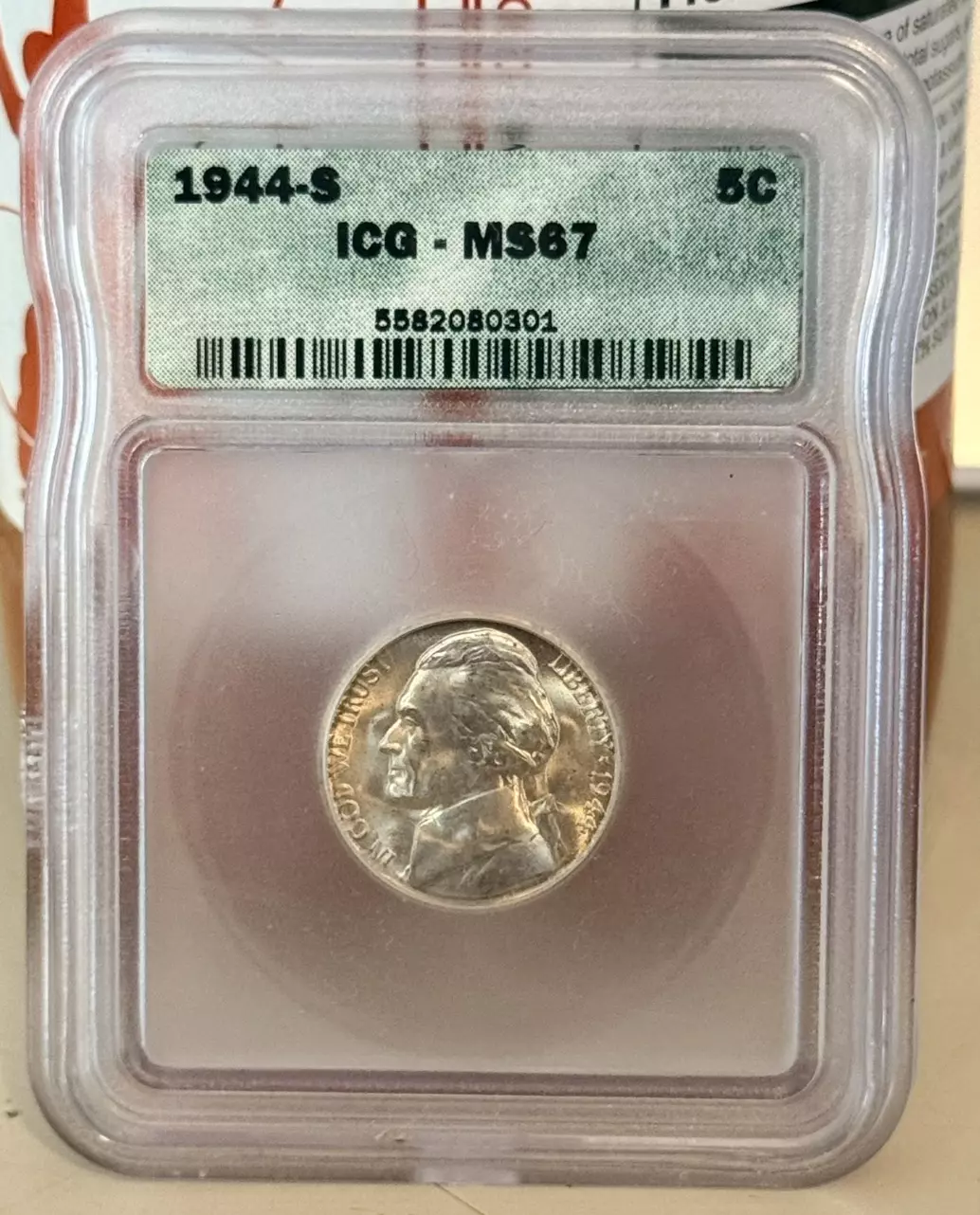 1944-s war nickel ICG MS67 FULL STEPS! thumbnail