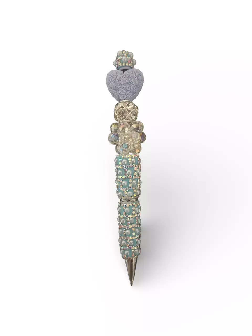 Baby Blue Heart Bedazzled Pen thumbnail