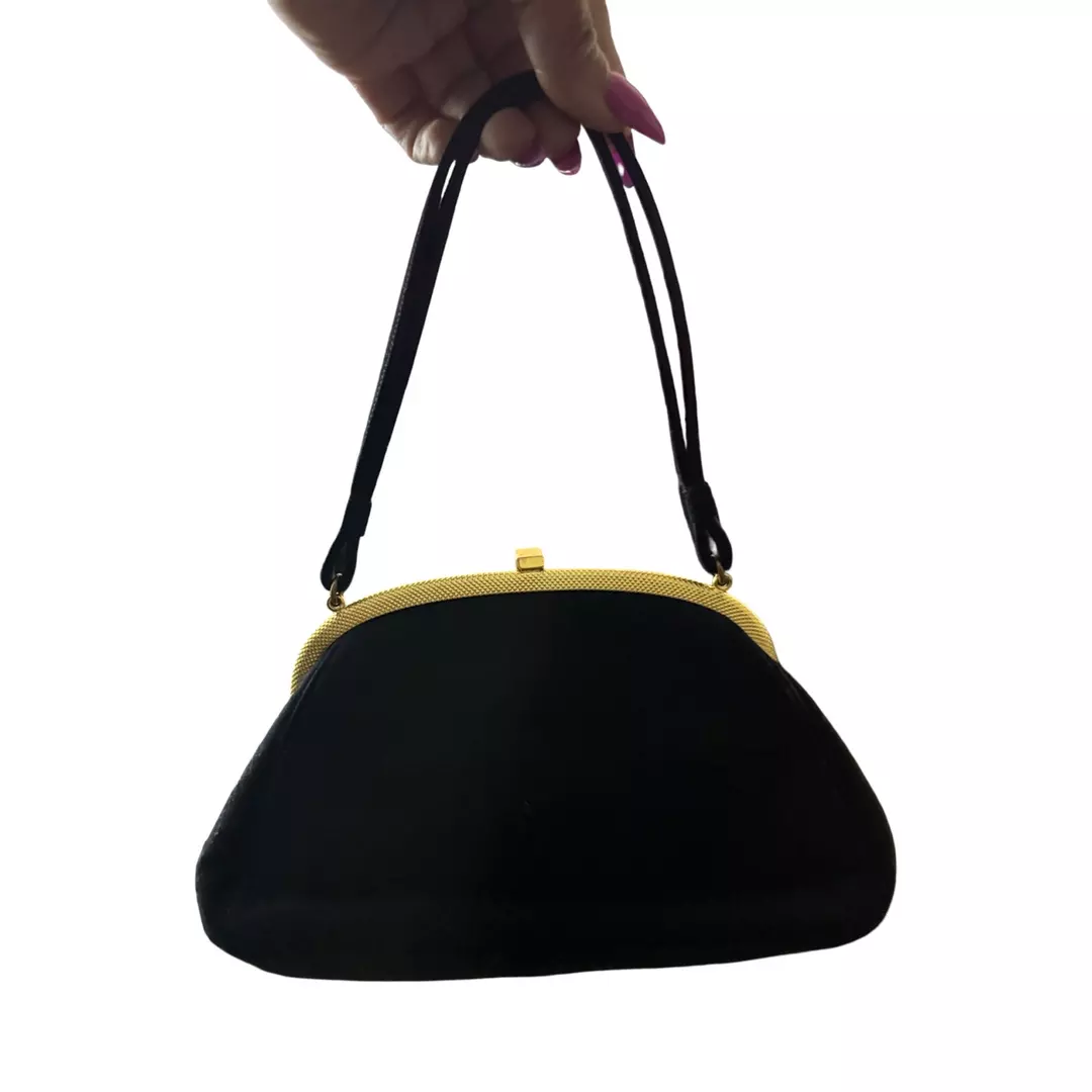 Vintage Coblentz 1950s 1860s Mini Velvet Kiss Lock Bag Mid Century Modern Estate thumbnail
