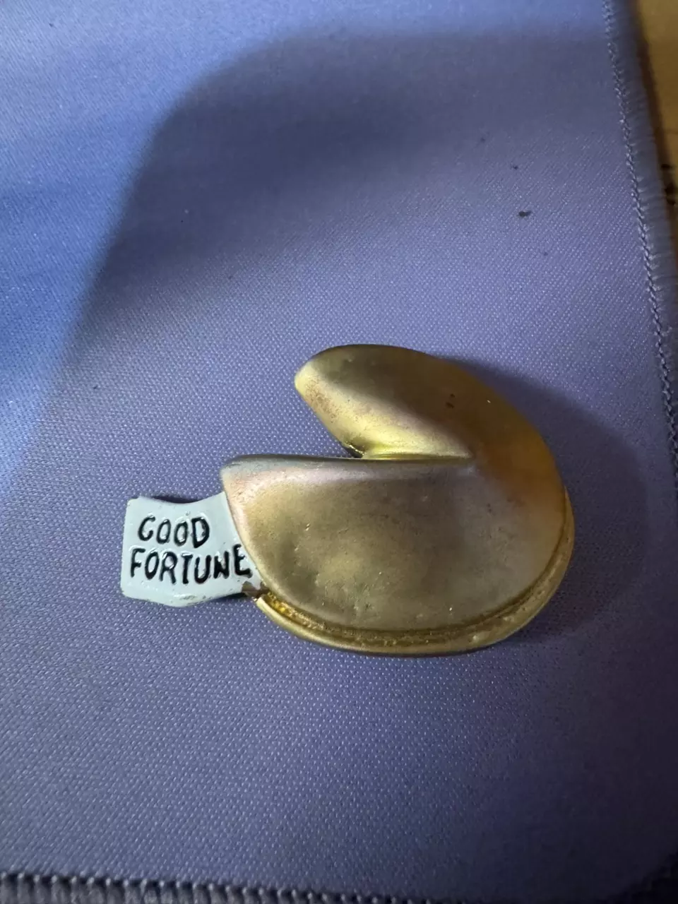 Good Fortune Cookie tome Brooch pin Vintage 1980s thumbnail