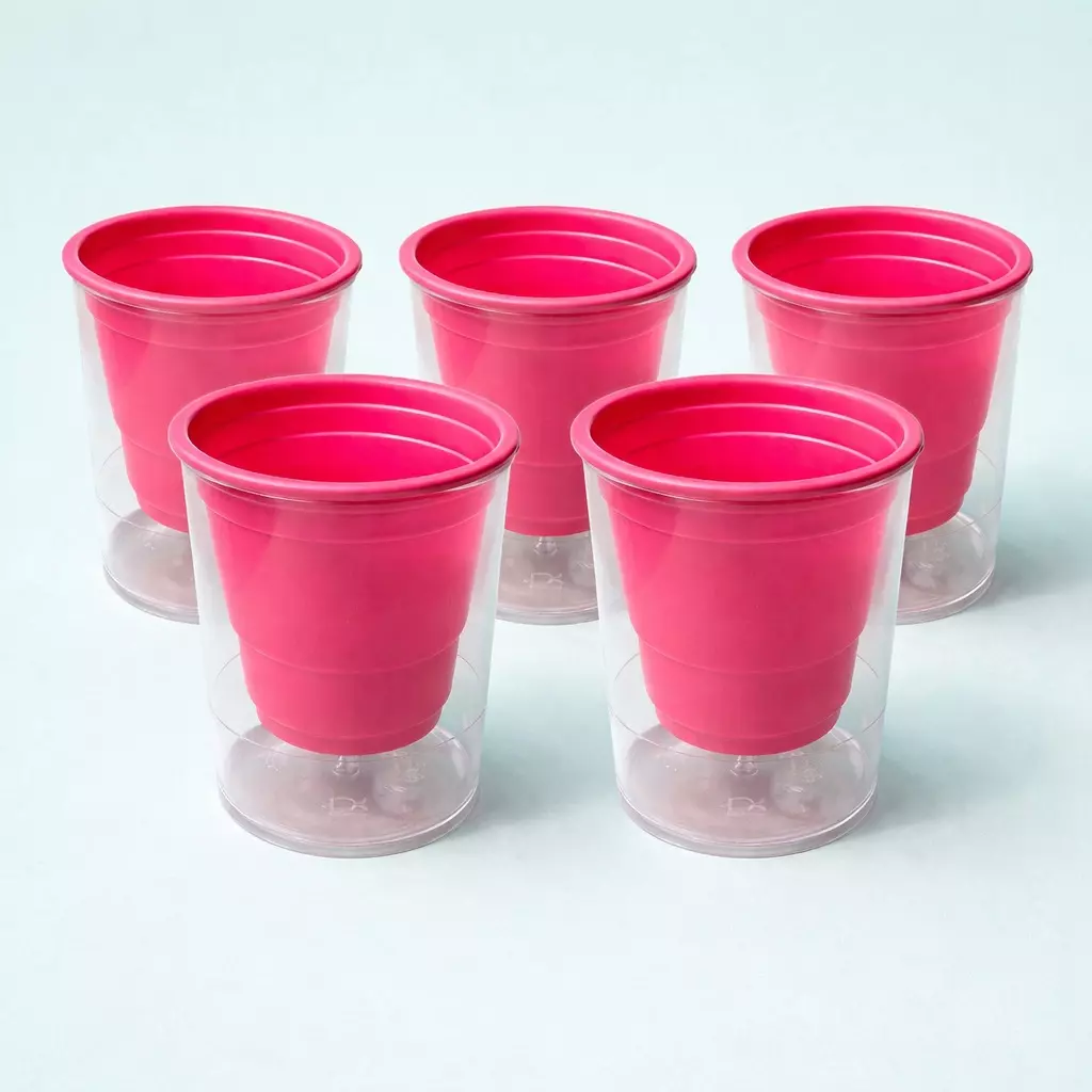 5 Self watering pup cups ALL PINK thumbnail