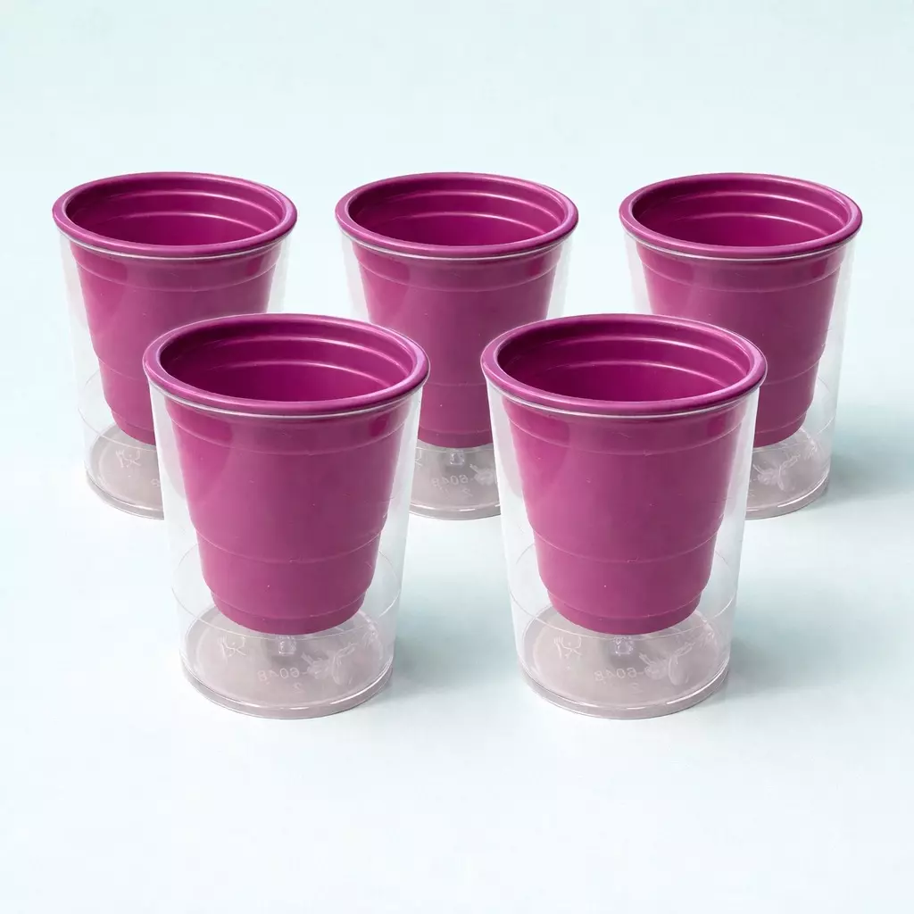 5 Self watering pup cups PURPLE thumbnail