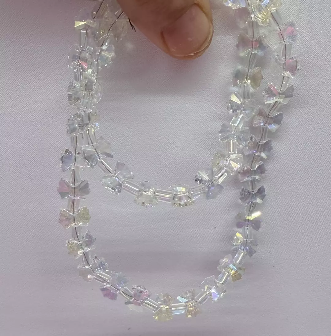 9x 7 mm glass transparent ab 13 facet bows thumbnail