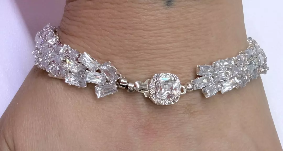 “Imperial Ice – 8” Crystal Brick Bracelet” thumbnail