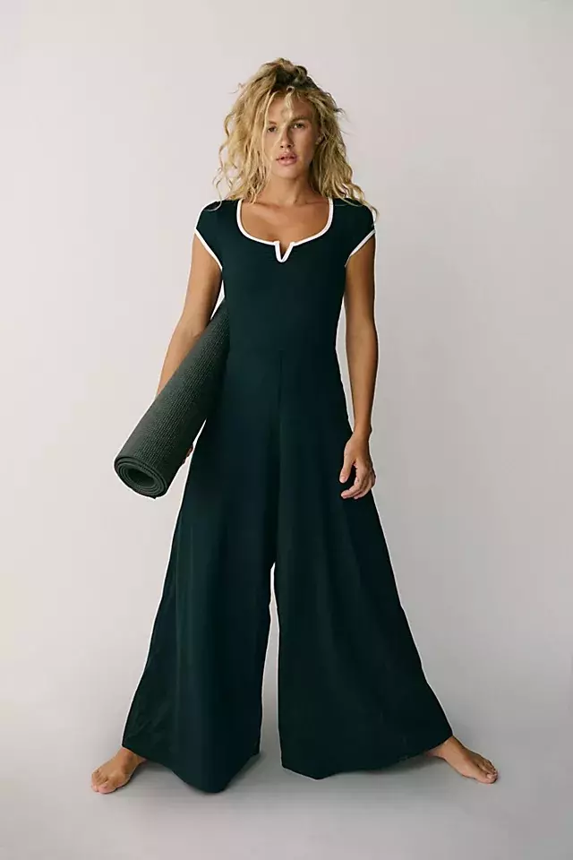 Free People Pipe Dream Onesie Black Combo NWOT Small thumbnail