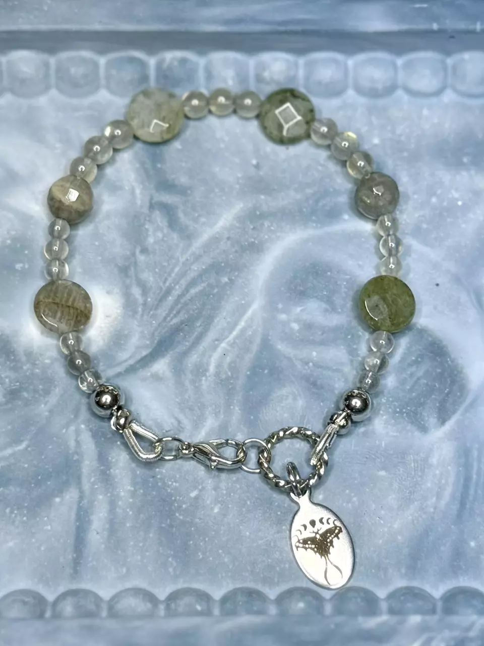 Charm bracelet with labradorite beads thumbnail