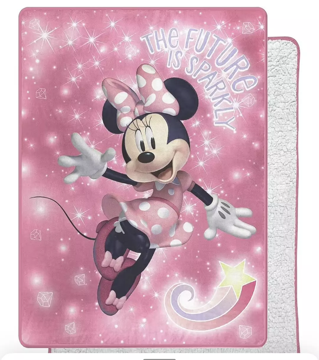 NORTHWEST Minnie Mouse Silk Touch Sherpa Throw Blanket, 60" x 80", Minnie Sparkl thumbnail