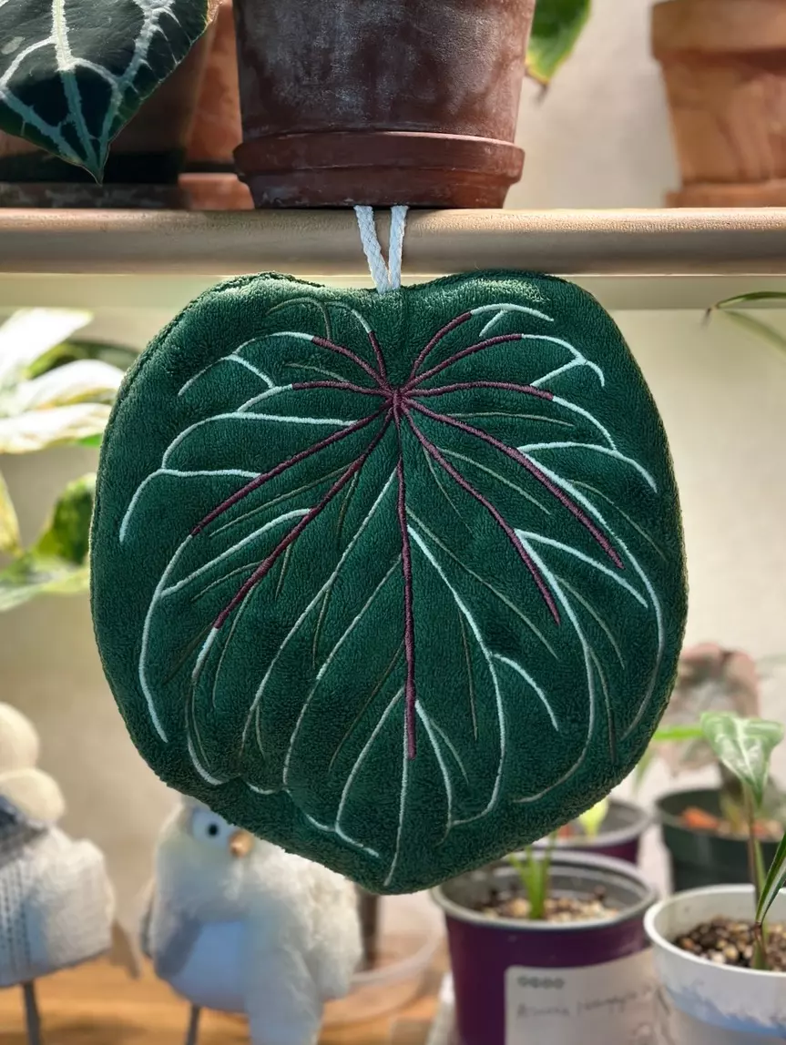 Anthurium Dark Green Hand Towel thumbnail