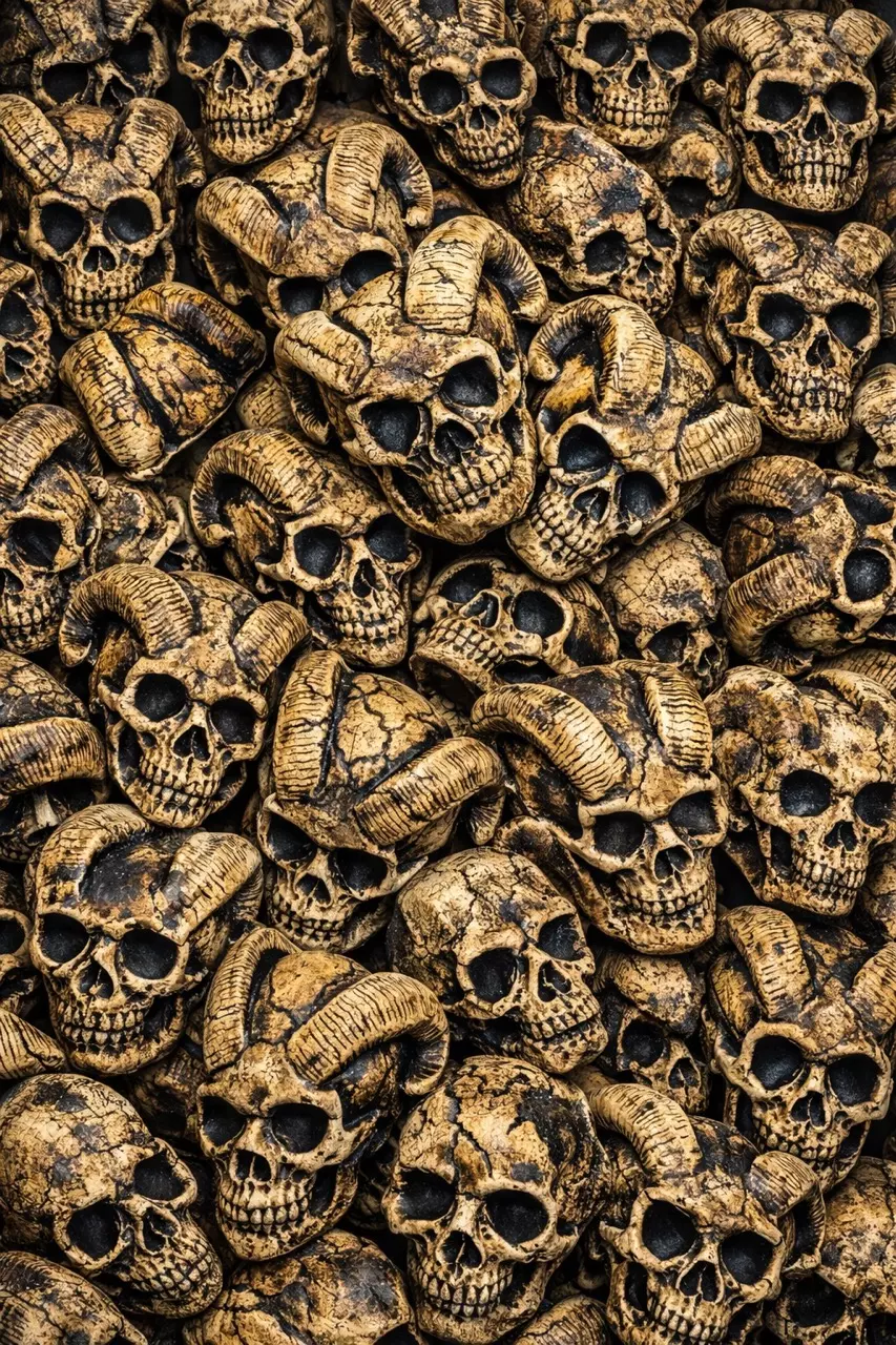 Staging Skulls Horned - 5 (Bone) thumbnail