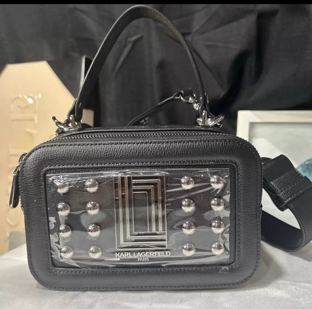 Karl Lagerfeld black and silver crossbody bag thumbnail