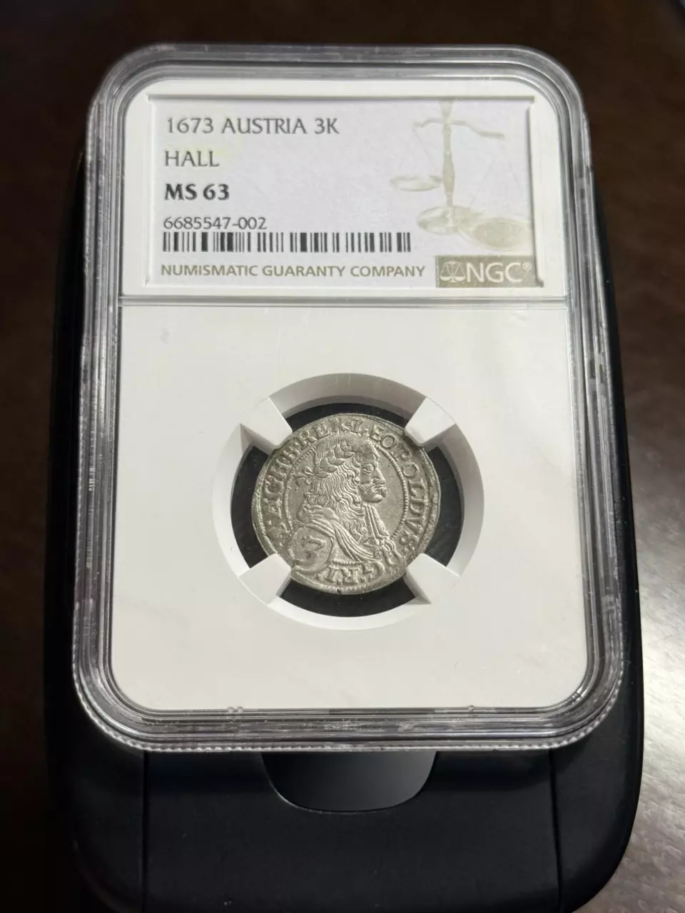 Very RARE!  1673 AUSTRIA 3K HALL  MS63 thumbnail