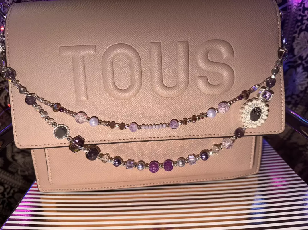 Lux Chanel & amethyst double purse chain thumbnail
