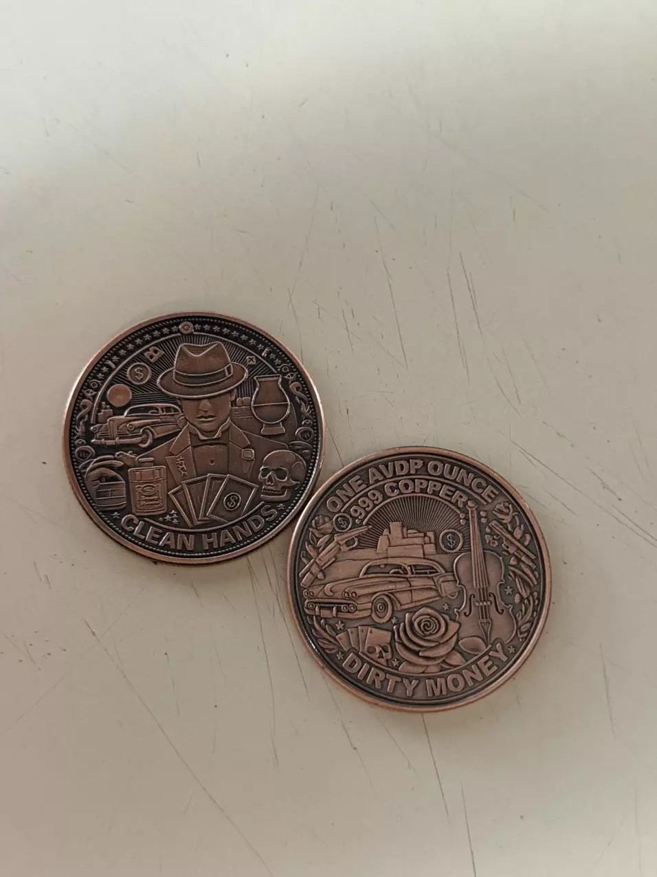 2024 Clean Hands Dirty Money Capone 1 oz Antiqued Copper  AVDP thumbnail