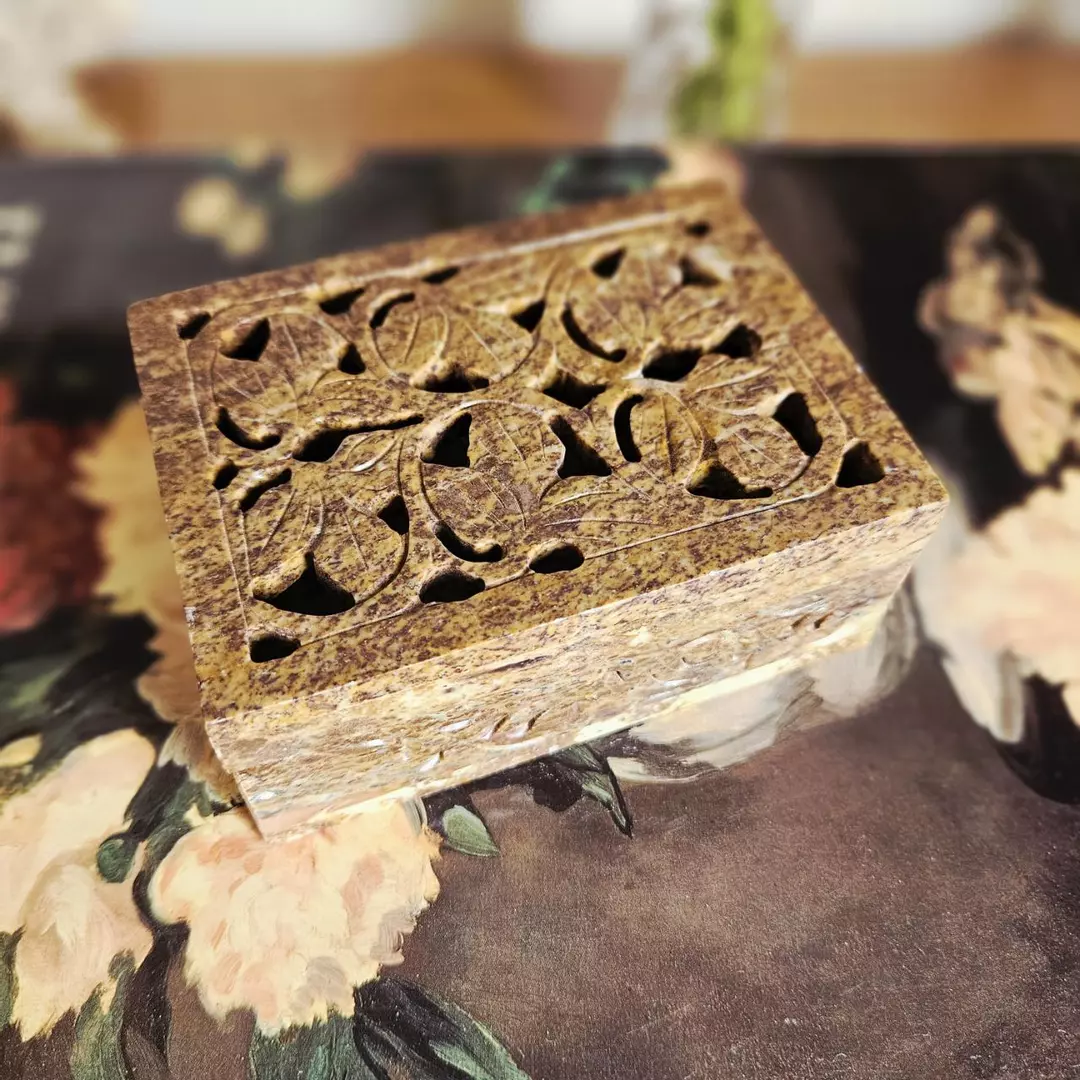 Handcarved Stone Trinket Box thumbnail