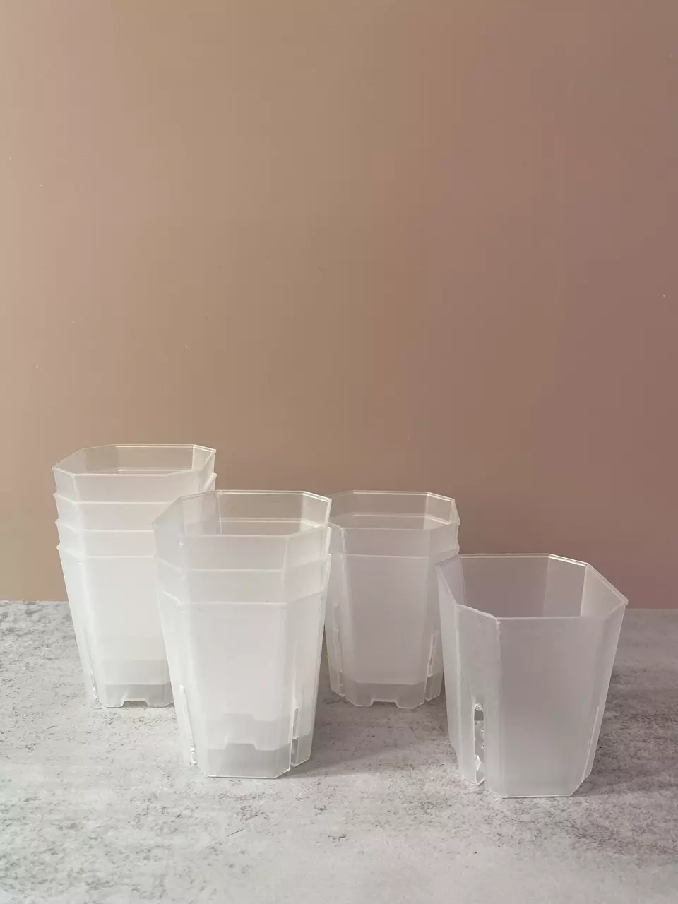 Clear Octagon Pots (10) - 2” (small) thumbnail