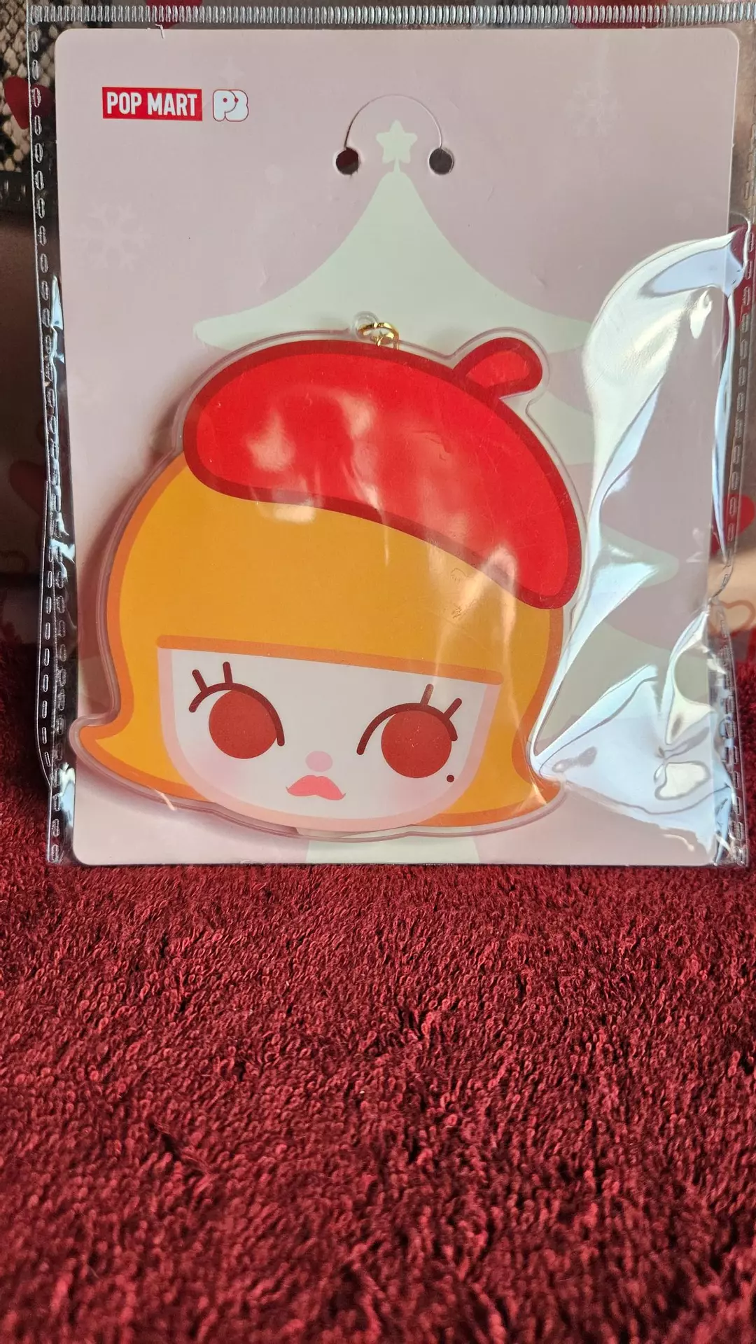 The Pop Mart Molly Happy Holidays Mirror Keychain thumbnail