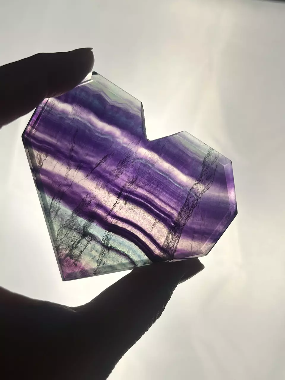 Rainbow Fluorite Geometric Heart D thumbnail