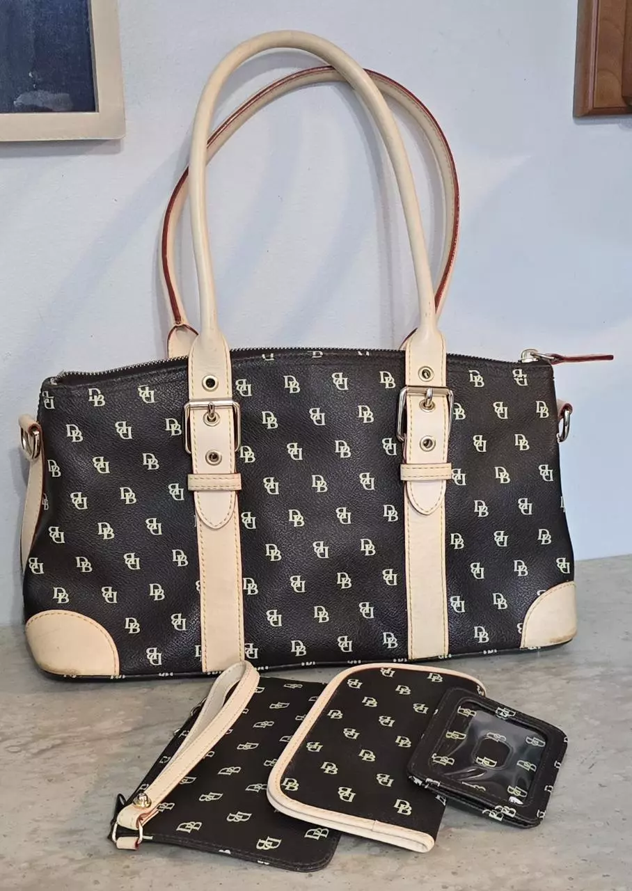 DOONEY & BOURKE Y2k Signature Satchel Bag with Accessories 4pc Set thumbnail