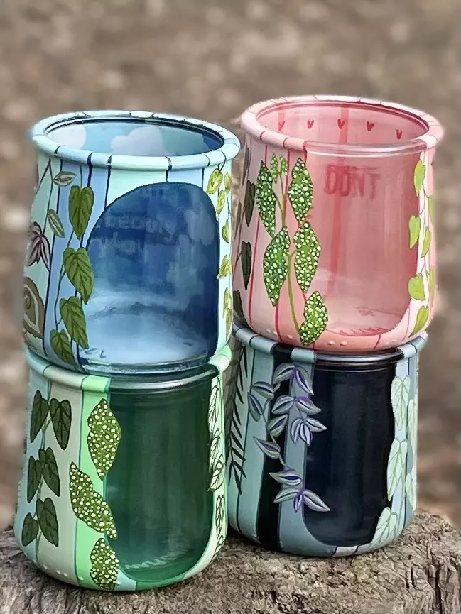 Set of 4 Handpainted prop jars bundle thumbnail
