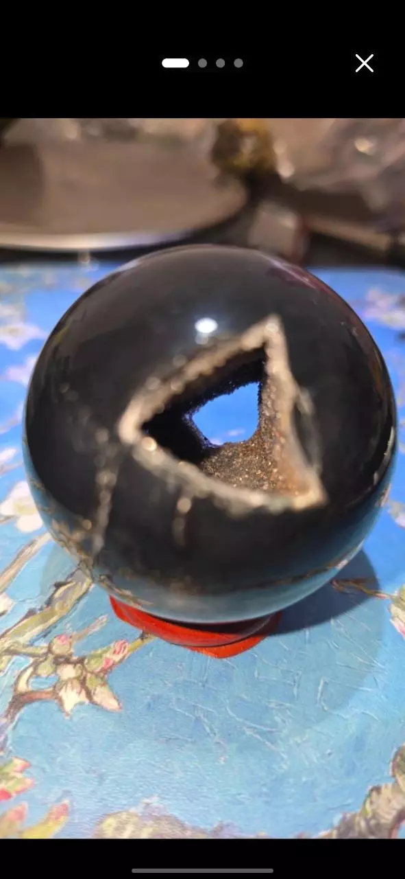 Black Agate Druzy Portal Sphere thumbnail