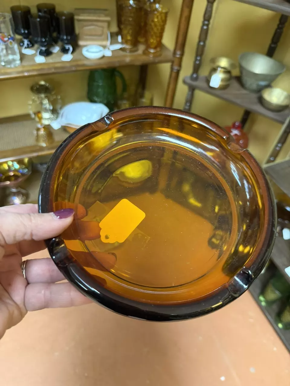 Large Amber Cigar Ashtray thumbnail