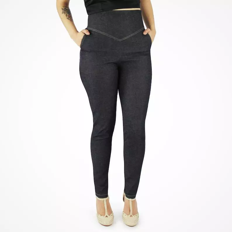 Denim High Waist Pant XS-3XL thumbnail
