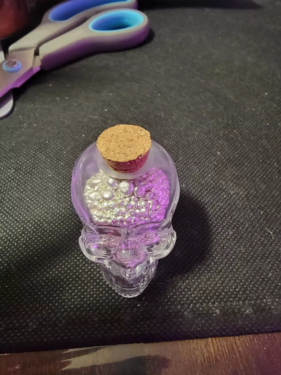 Glass Skull containing 3.5 OZ of Silver Shot thumbnail
