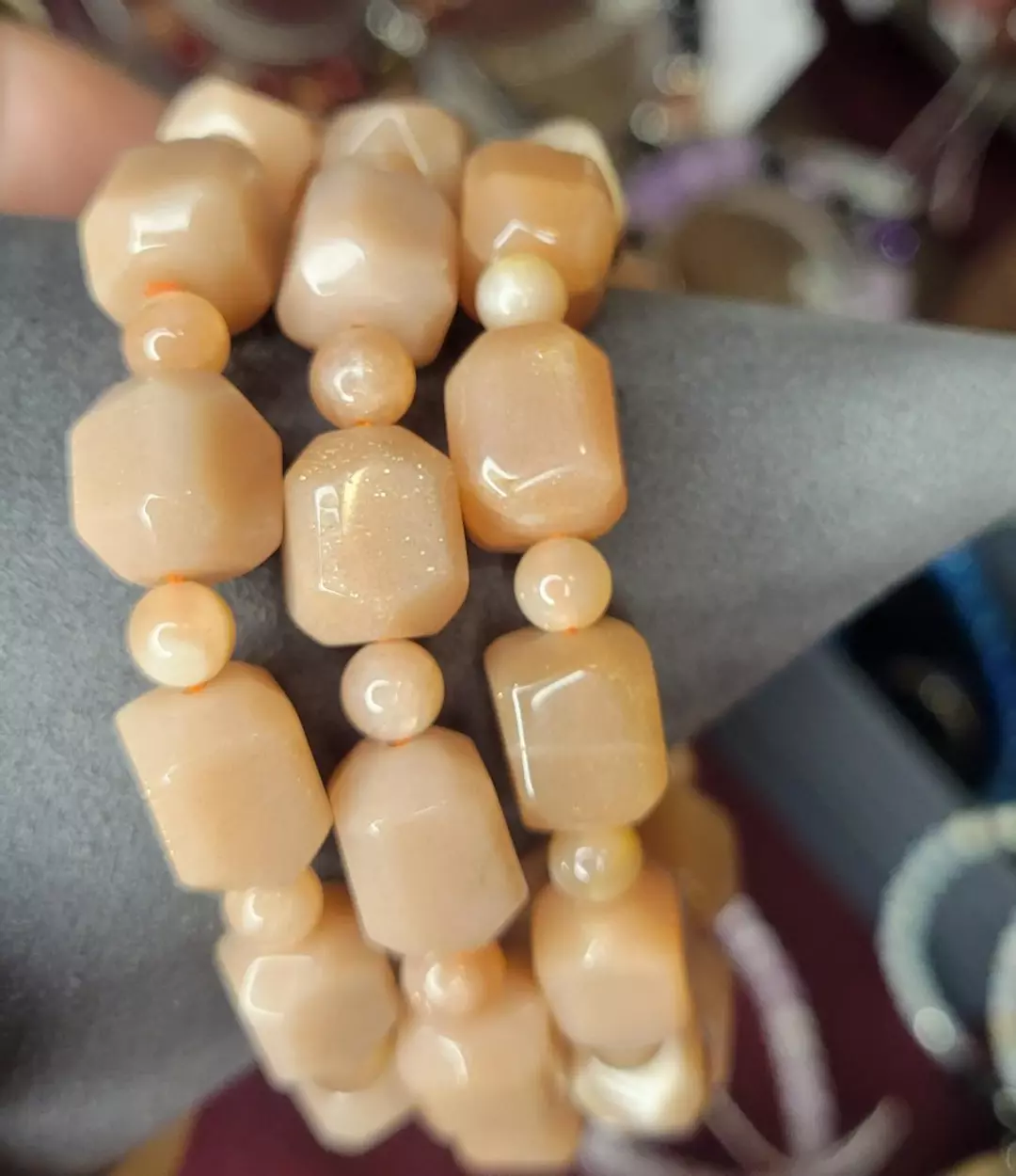 Peach Moonstone with Sunstone Sparkle thumbnail