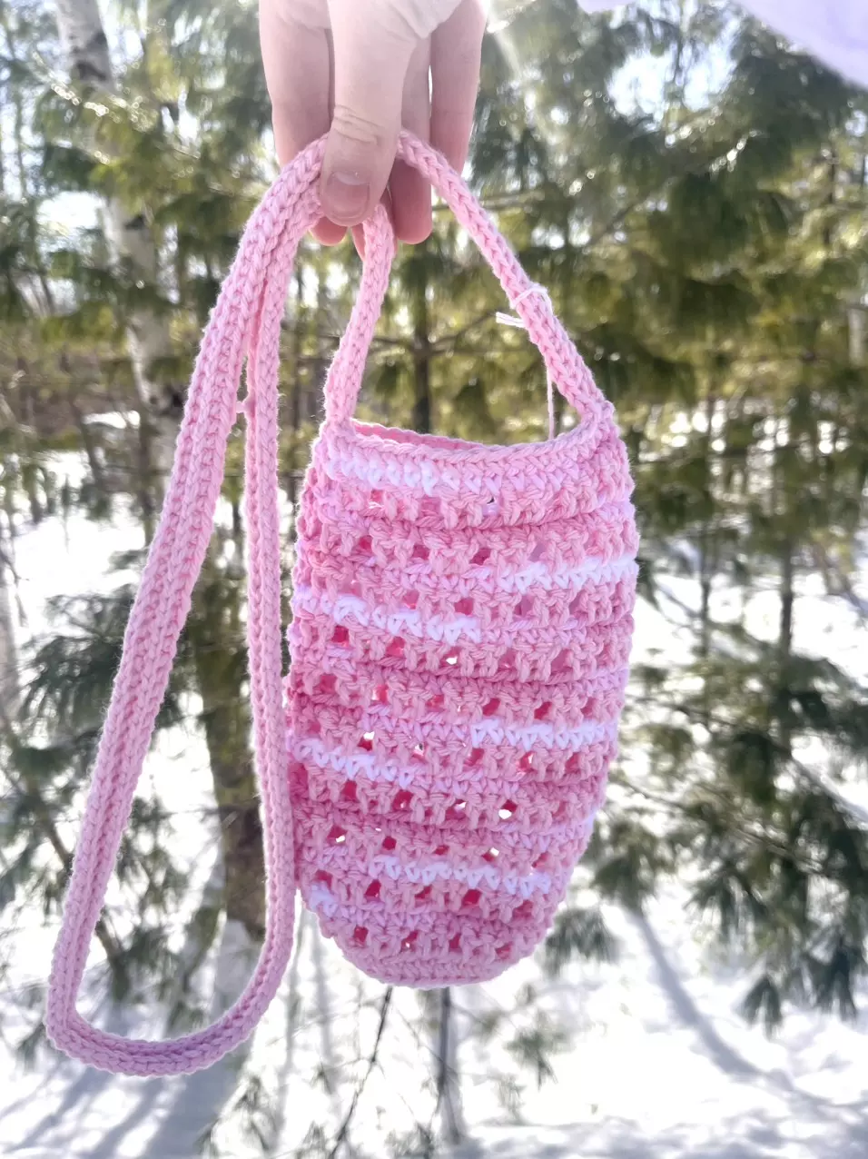 ✨Pink Crochet Peyton Water bottle Holder✨ thumbnail