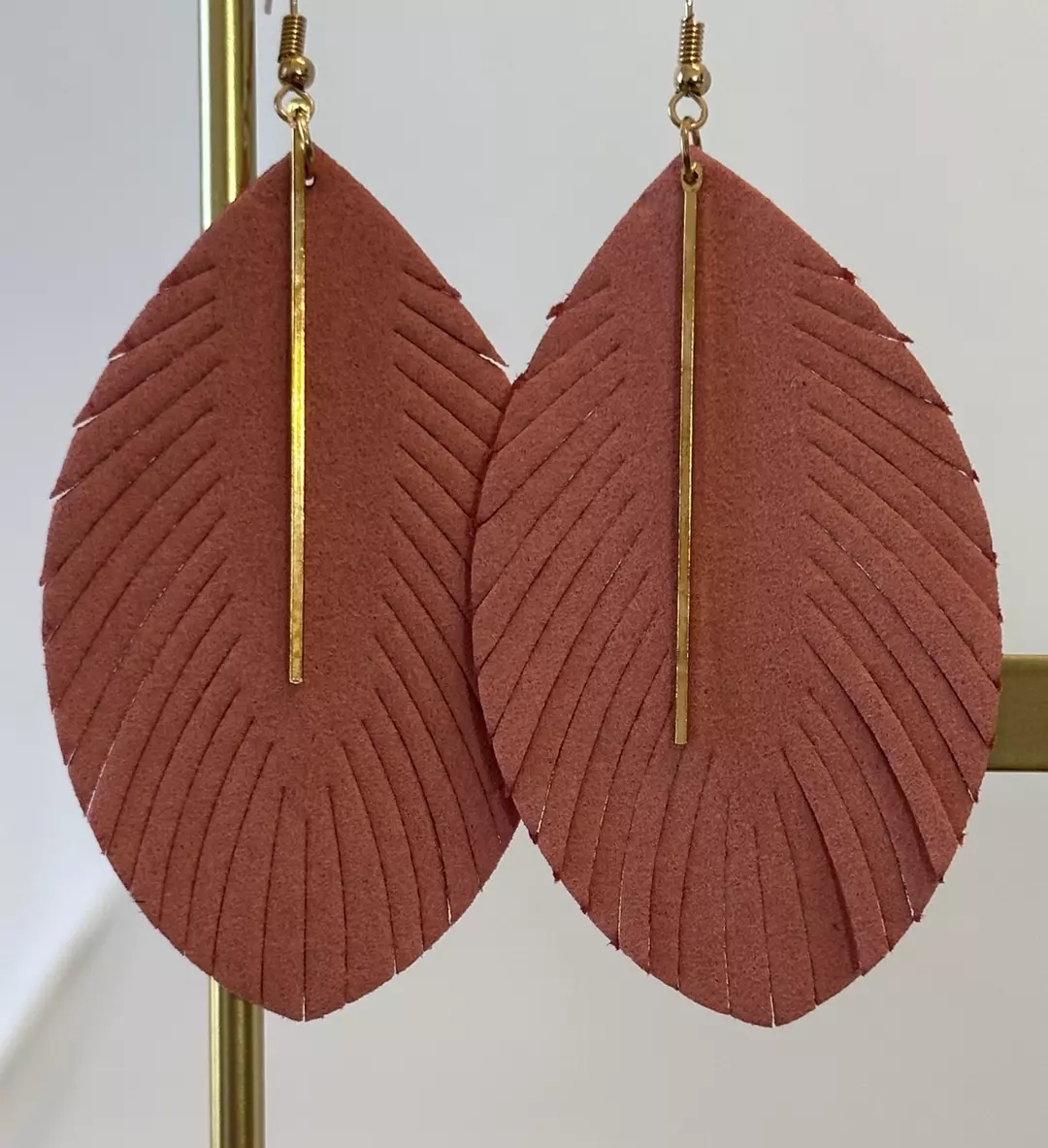 Pink Rose Dangle Earrings thumbnail