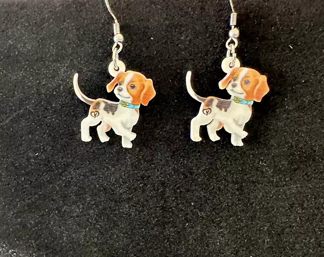 Beagle Cuteness Dangle Earrings thumbnail
