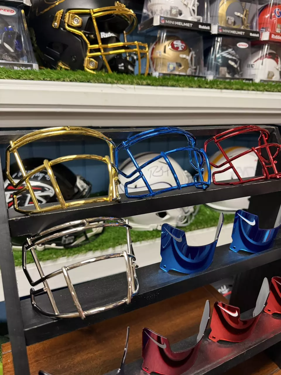 Chrome Metal Mini Helmet Face Mask thumbnail