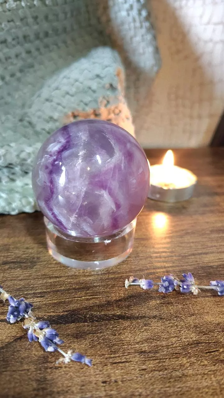fluorite sphere with holder thumbnail